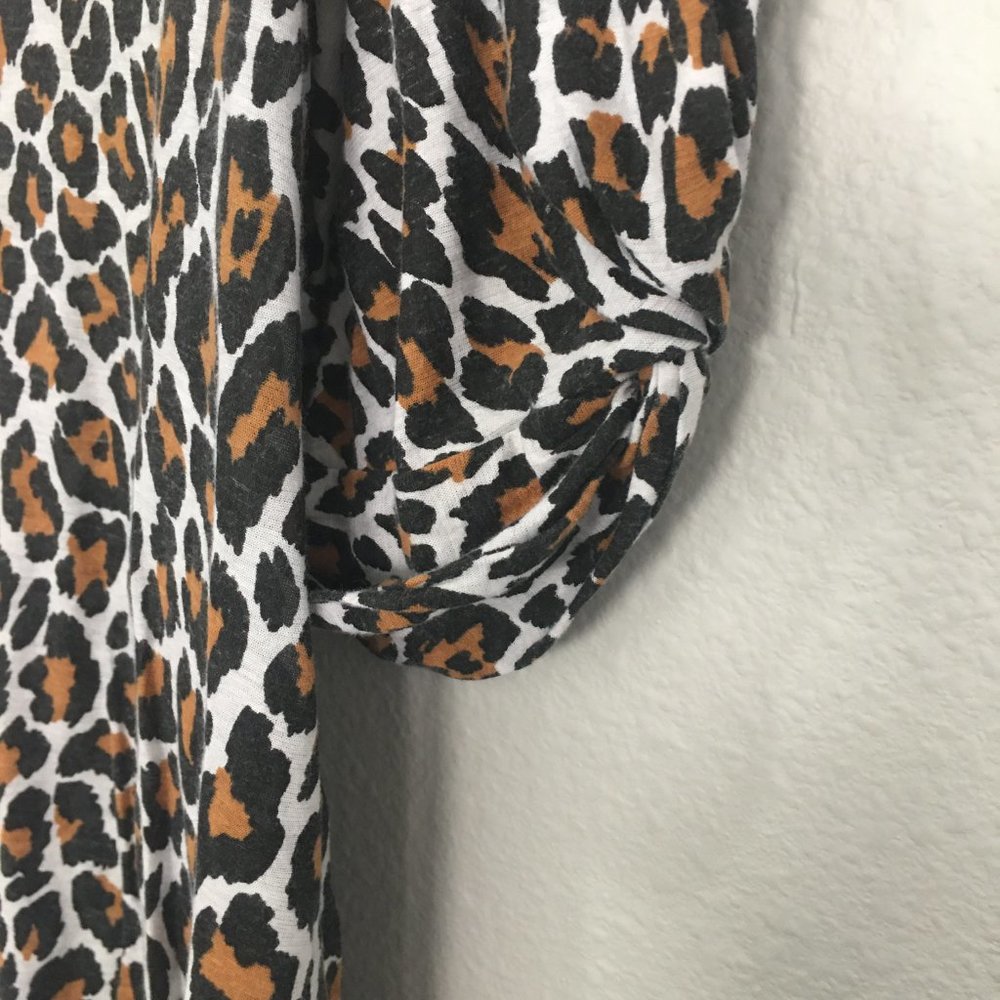 A.L.C. Leopard Print Short Puff Cuffed Sleeve, Cr… - image 2